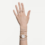Matrix bracelet Round cut, White, 18K gold plated